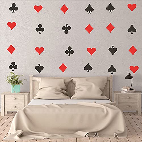 Vinilos Decorativos 48 pcs Juego Poker Negro y Rojo