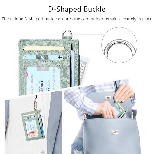 Image of Mayski Slim Wallet, Credit Card Holder for Women, Minimalist Front Pocket RFID Blocking Card Cases, Small Wallet Women Men(Cross Green)