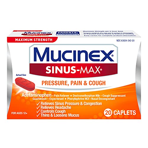Maximum Strength Mucinex Sinus-Max Pressure, Pain & Cough Caplets, 20 ct