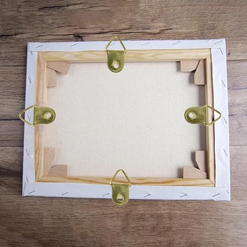 Image of 100Pcs Small Triangle D-Ring Picture Hangers with Screws, Picture Hang Solutions, Gold Metal Frame Hooks Hardware for Hanging Clocks, Paintings, Artwork, Photos, Mirror