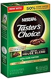 Nescafe Taster's Choice Decaf 5 Piece House Blend Instant Coffee Single Serve Sticks, 0.52 oz