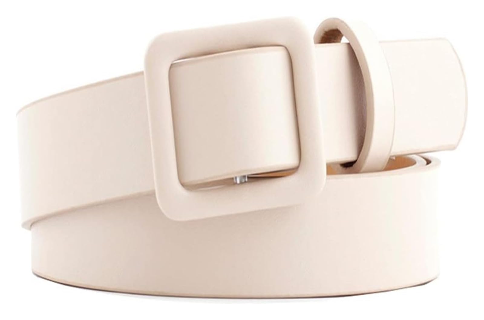dfEDRd Ladies Waist Belt, 105cm Women Cute Candy Color Leather Waist Belt Dress Jeans Waistband(Beige)