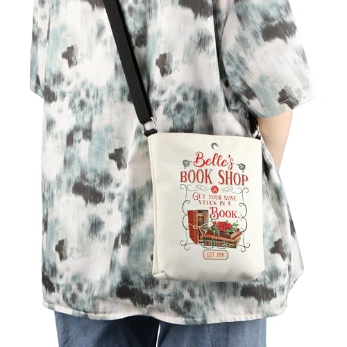 WCGXKO Princess Inspired Bookworm Gift Get Your Nose Stuck In A Book Canvas Crossbody Bag3