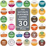 30 Flavored K-Cups: Unique & Exciting Variety Pack Collection Includes Dunkin, Green Mountain...