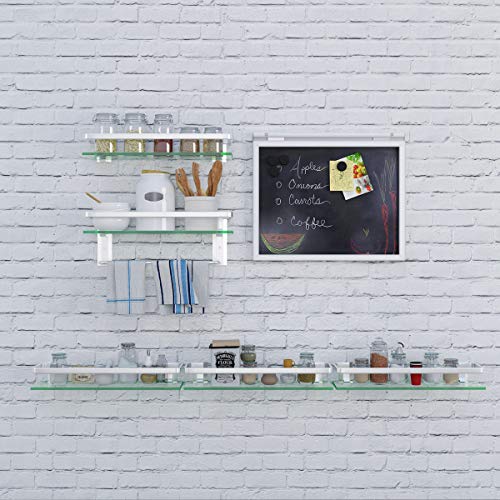 Volpone GSLV-AL-15IN-ST-02X3 Bathroom Wall Shelf 15.7In Bathroom Glass Shelves Wall Mount Glass Shelf Rustproof Bathroom Wall Organizer 3 Tier  thumb #2