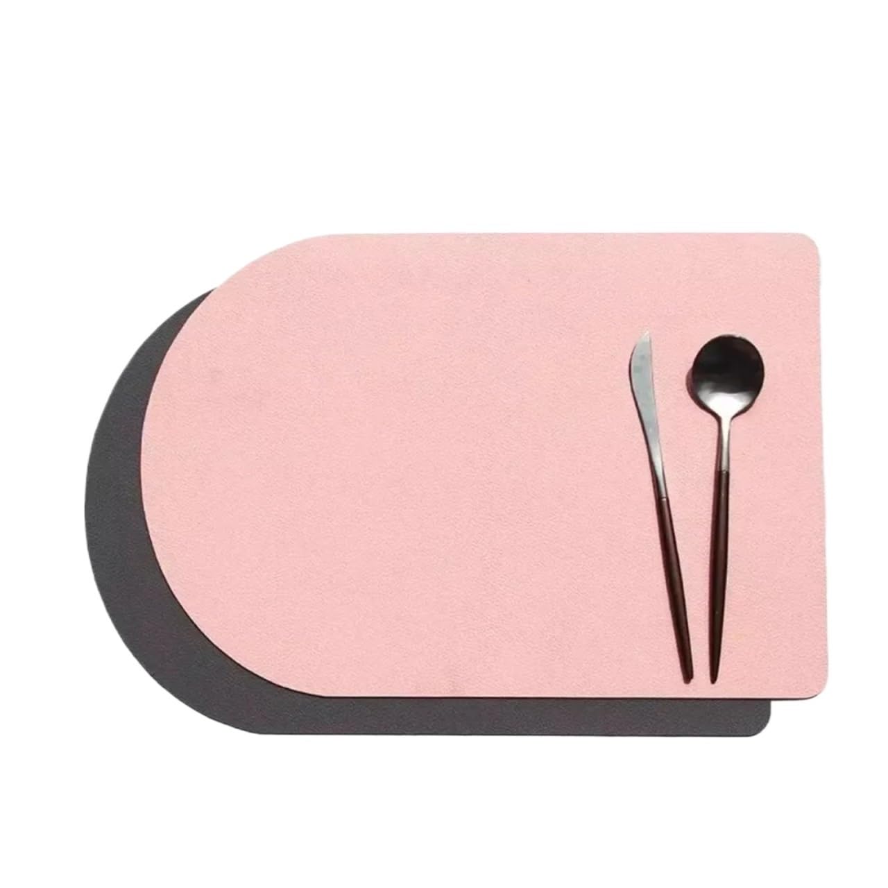 Dqzrtueca Pink Faux Leather Round Placemat And Coaster