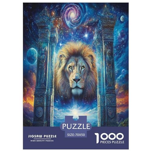 Puzzle de león de 1000 piezas para noches de juego en familia y retos de 70x50cm