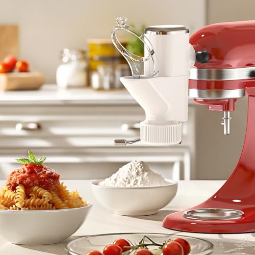Gvode Pasta Press Attachment for Kitchenaid Stand Mixers - Gourmet Pasta Press Attachment for Kitchen aid with 7 Interchangeable Pasta Plates, Pasta Extruder Accessories