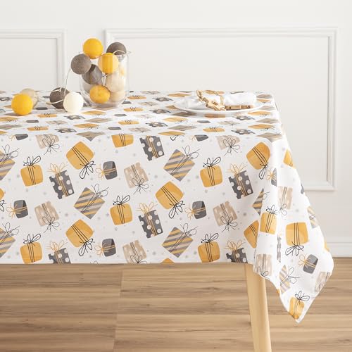 MINT DECO Nappe anti-taches 100 % coton Present 140 x 140