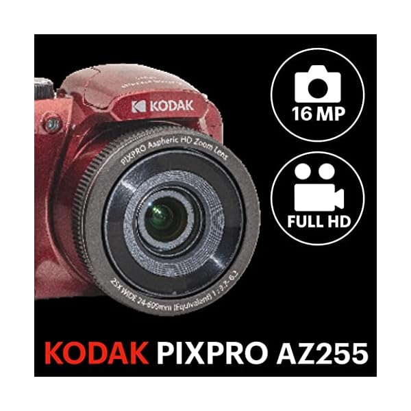 KODAK-PIXPRO-AZ255-RD-16MP-Digital-Camera-25X-Optical-Zoom-24mm-Wide-Angle-Lens-Optical-Image-Stabilization-1080P-Full-HD-Video-3-LCD-Vlogging-Camera-Red KODAK-PIXPRO-AZ255-RD-16MP-Digital-Camera-25X-Optical-Zoom-24mm-Wide-Angle-Lens-Optical-Image-Stabilization-1080P-Full-HD-Video-3-LCD-Vlogging-Camera-Red