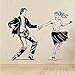 Adhesivo decorativo para pared, diseño de pareja de bailes de vinilo, 56 x 68 cm