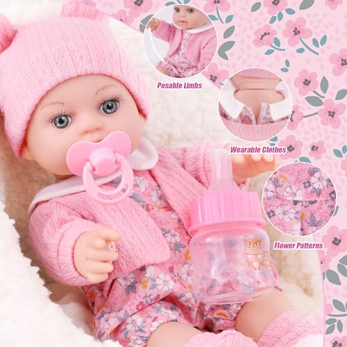 DOTVOSY 12" Baby Doll Set with Clothes and Baby Carrier for Dolls Reborn Baby Doll Accessories Include Feeding Bottles Nipple Toy Stuffs for Kids Age 3+ by DOTVOSY - Used condition - Image 5