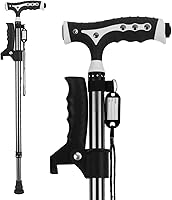 Yayayo 440 lbs Heavy Duty Foldable Walking Cane with LED - Lightweight Adjustable Aluminum Stick for Seniors & Adults