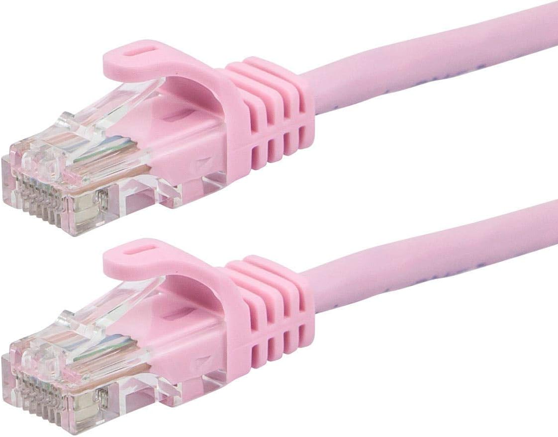 Monoprice Flexboot Cat5e Ethernet Patch Cable - Network Internet Cord - RJ45, Stranded, 350Mhz, UTP, Pure Bare Copper Wire, 24AWG, 75ft, Purple