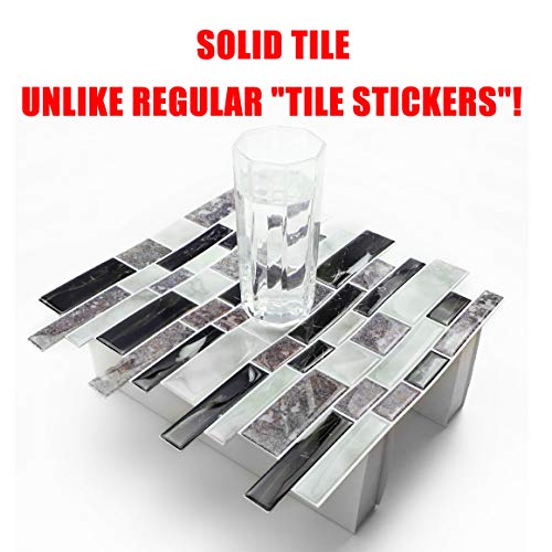 STICKGOO Marble Look Peel and Stick Tile Backsplash, Kitchen Backsplash Peel and Stick, Decorative Self Adhesive Backsplash Tiles in Granite (Pack of 1, Thicker Design) - Thumbnail 2
