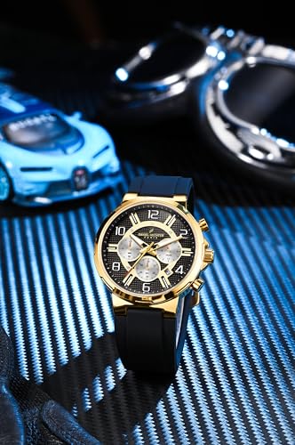 Image of Daniel Hechter Paris Beaubourg Collection Multifunctional Watch for Men with Textured Round Dial and Silicon Strap-DHM1009