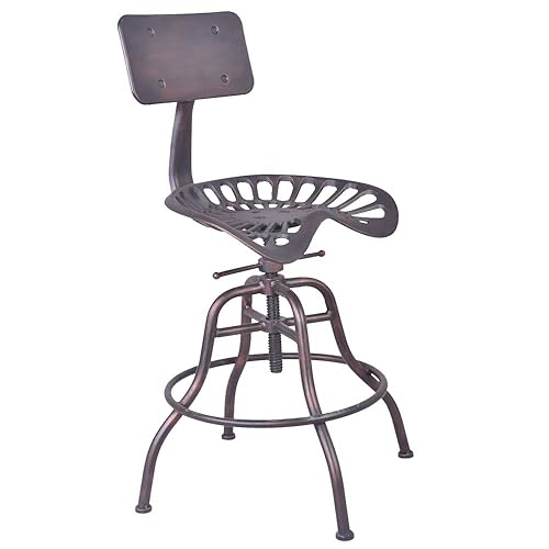 Diwhy Industrial Design Metal Adjustable Height Backrest Chair Vintage Tractor