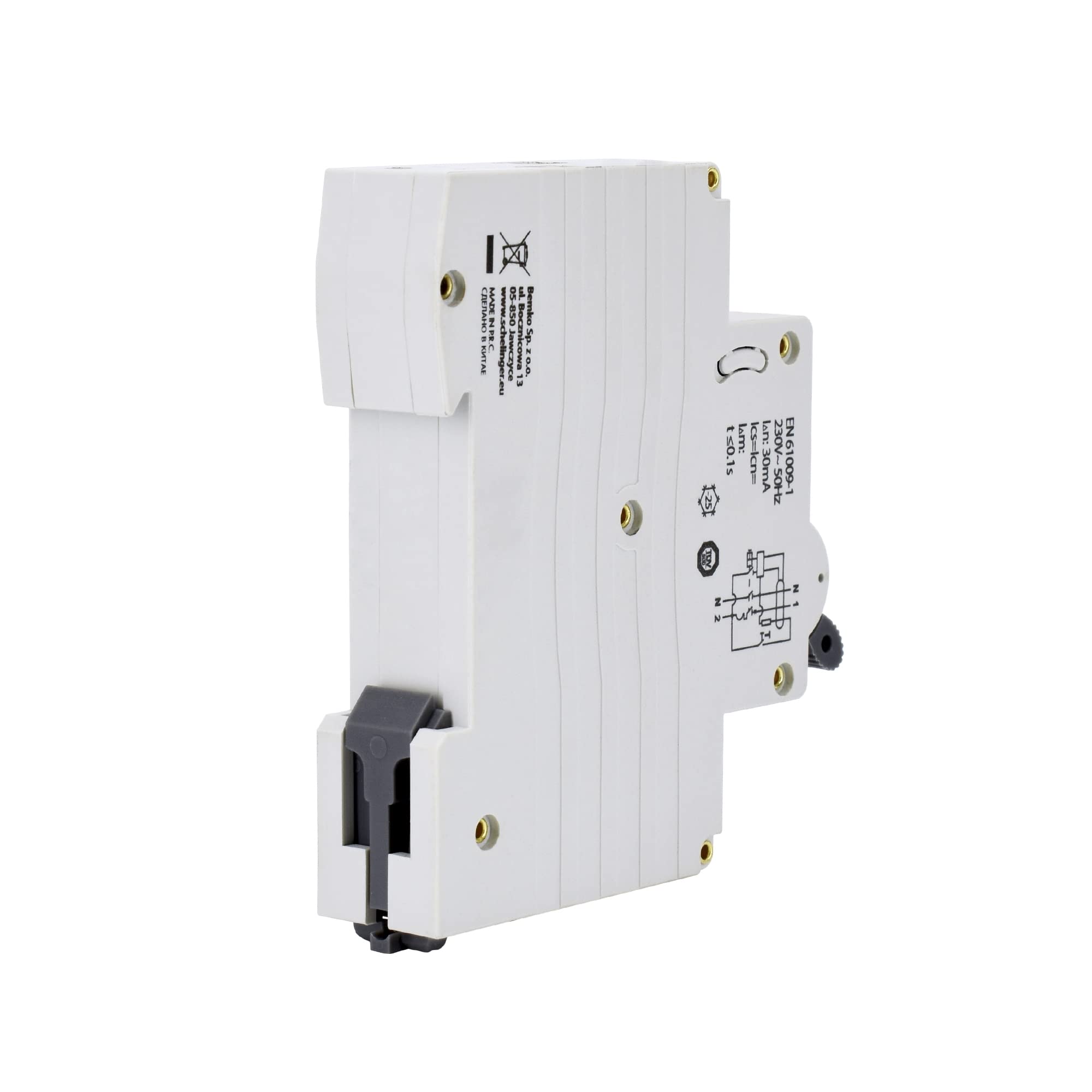 FI/LS-Schalter RCBO B16 1P 30mA Typ A Leitungsschutzschalter
