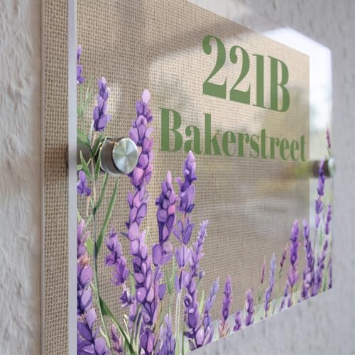 Finest Folia Placa de calle personalizada con número de casa, placa de plástico, placa acrílica, resistente a la intemperie, con espaciadores, impreso individualmente con texto y diseño para