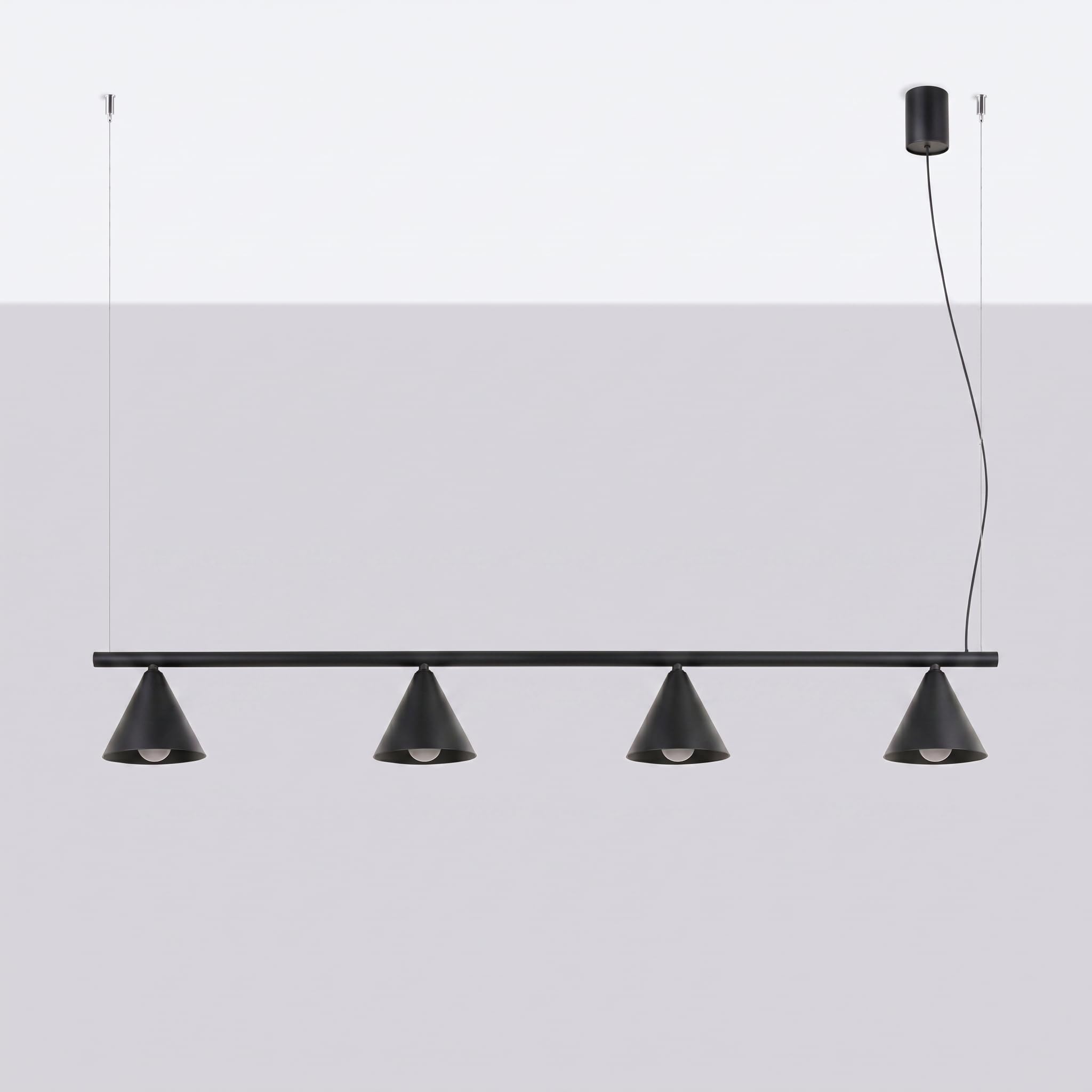 SOLLUX lighting Lámpara de araña moderna E14 LED de 4 luces Nox Black