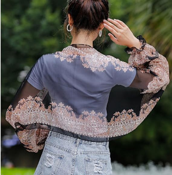 Gloryboom Women's UV Protection Shawl, Women's Ice Silk Cooling Sunproof Sleeve Shawl Lightweight Cuff Cover2