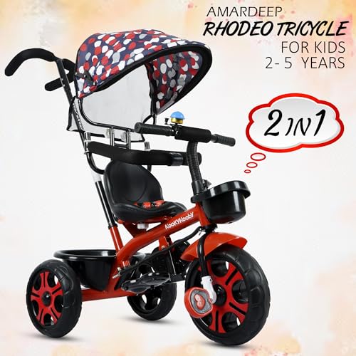 Image of AMARDEEP Baby Tricycle Rhodeo| Bis Approved Baby Tricycle - Safe, Stylish, And Sturdy | Plug And Play Assembly | Supports Up To 30 Kgs | Your Child's First Adventure On Wheels! (Red)