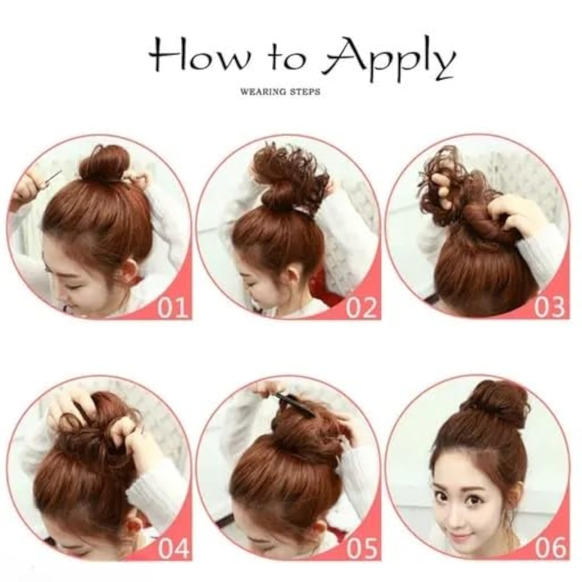 Hair Extension Messy Bun with Elastic Rubber Band, Synthetic Hair