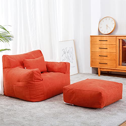 Hwoek Sofa Lazy Sack - Ultra Soft Bean Bags Chairs Lazy Lounger Tatami (No Filler) Lounger Seat Bean Bag Cover Soft Beanbag Chair For Adult Teen Children,Orange #TOP2