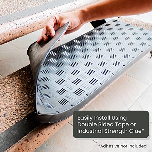 Envelor Anti-Slip Rubber Stair Treads - Non-Slip, Strong Grip - All-Weather Safety Step Mats For High Traction - Indoor Or Outdoor (10 X 30 Inches, Checker, 6 Pack) #TOP4