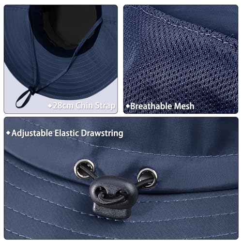 Image of Cooling Sun Hat for Men Women,Wide Brim Bucket Hat Foldable Boonie Hat for Fishing Hiking Garden Safari Beach