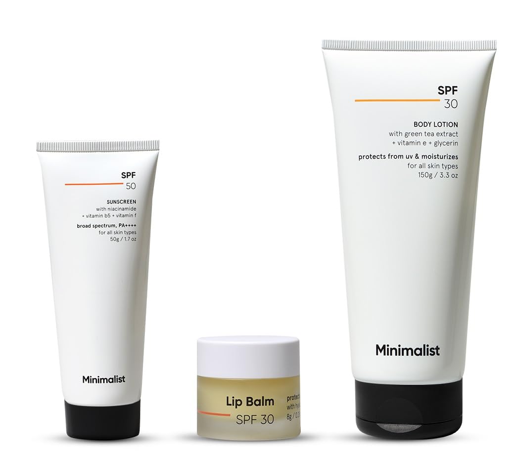 Minimalist Sun Protection Body Care Kit |SPF 50 Sunscreen, SPF 30 Body Lotion For All Skin Type & SPF 30 Lip Balm-image-4