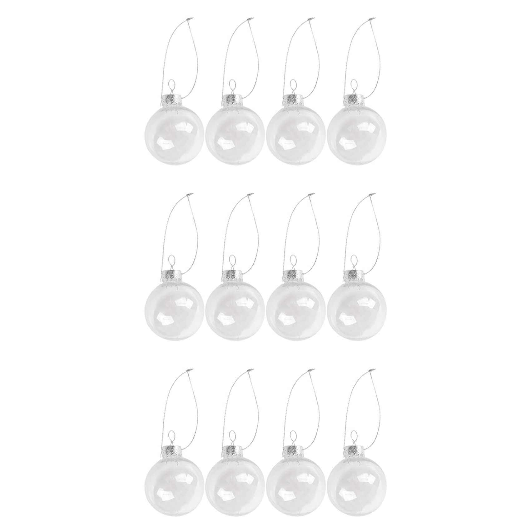 Hndhbfgrt Clear DIY Baubles Shatterproof Seamless Plastic XMAS Ball Home Tree Decor Gift - 60mm QTY:12