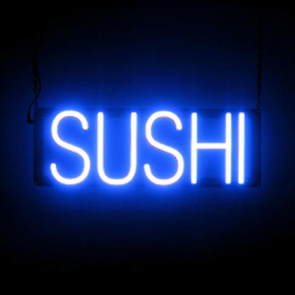 SpellBrite LED Neon SUSHI Sign for Business - Blue, 18" x 6"