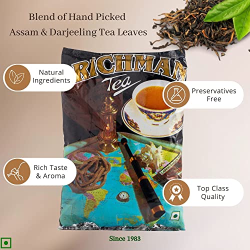 Image of UTTAM TEA Garden Fresh Assam Tea Uttam Tea, Chai Patti, Assam Tea, Loose Tea Leaves, Original & Pure Assam Tea (Richman Tea 250gm)