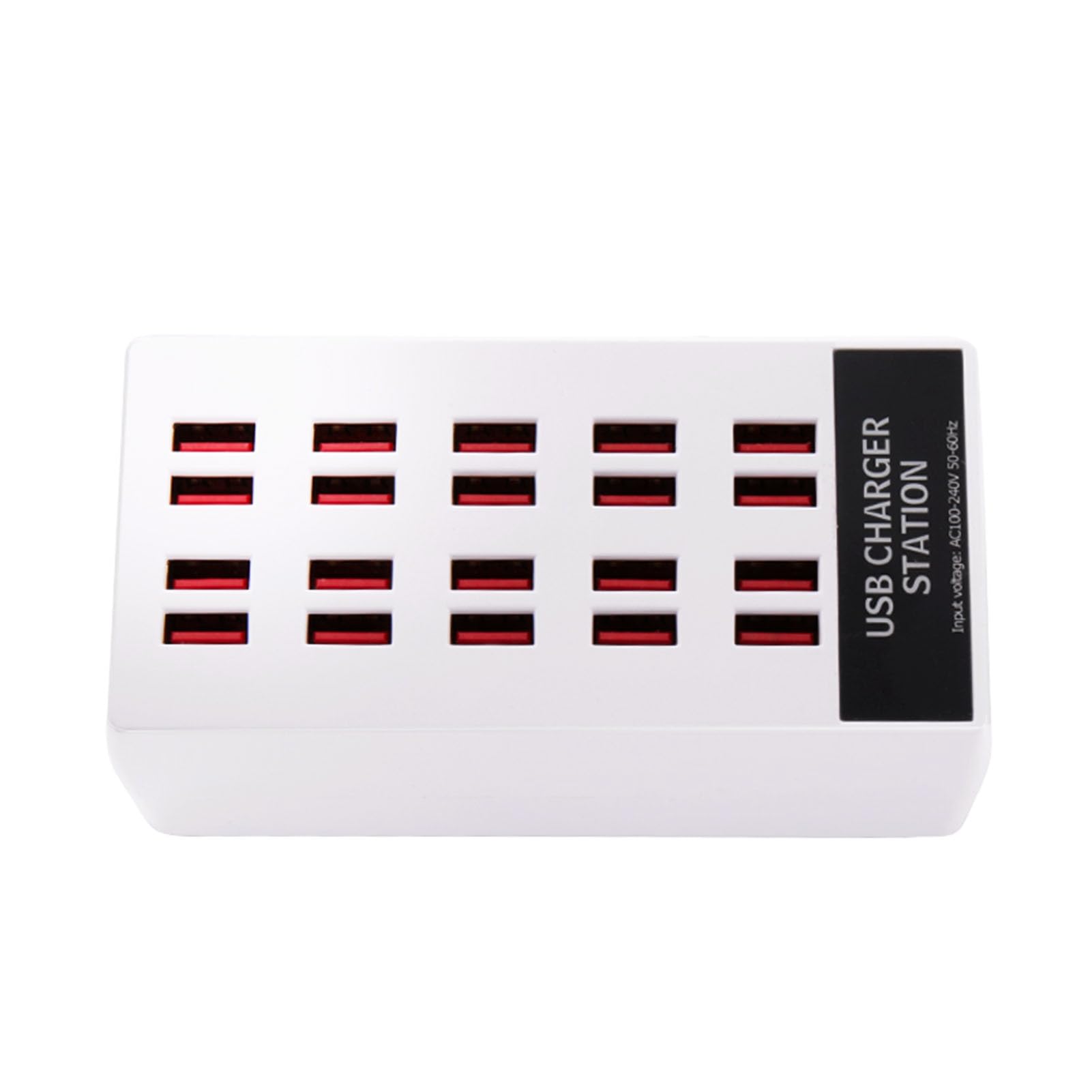 Station de Charge USB, Station de Charge de Téléphone avec Chargeur de Bureau à Charge Rapide Station de Chargeur USB Haute Puissance 20 Ports Multiprise USB pour Une Charge
