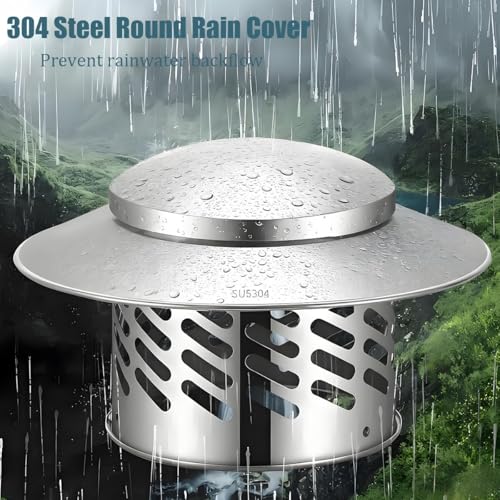 Protector de lluvia y escombros para chimenea redonda de acero de 220 mm 3