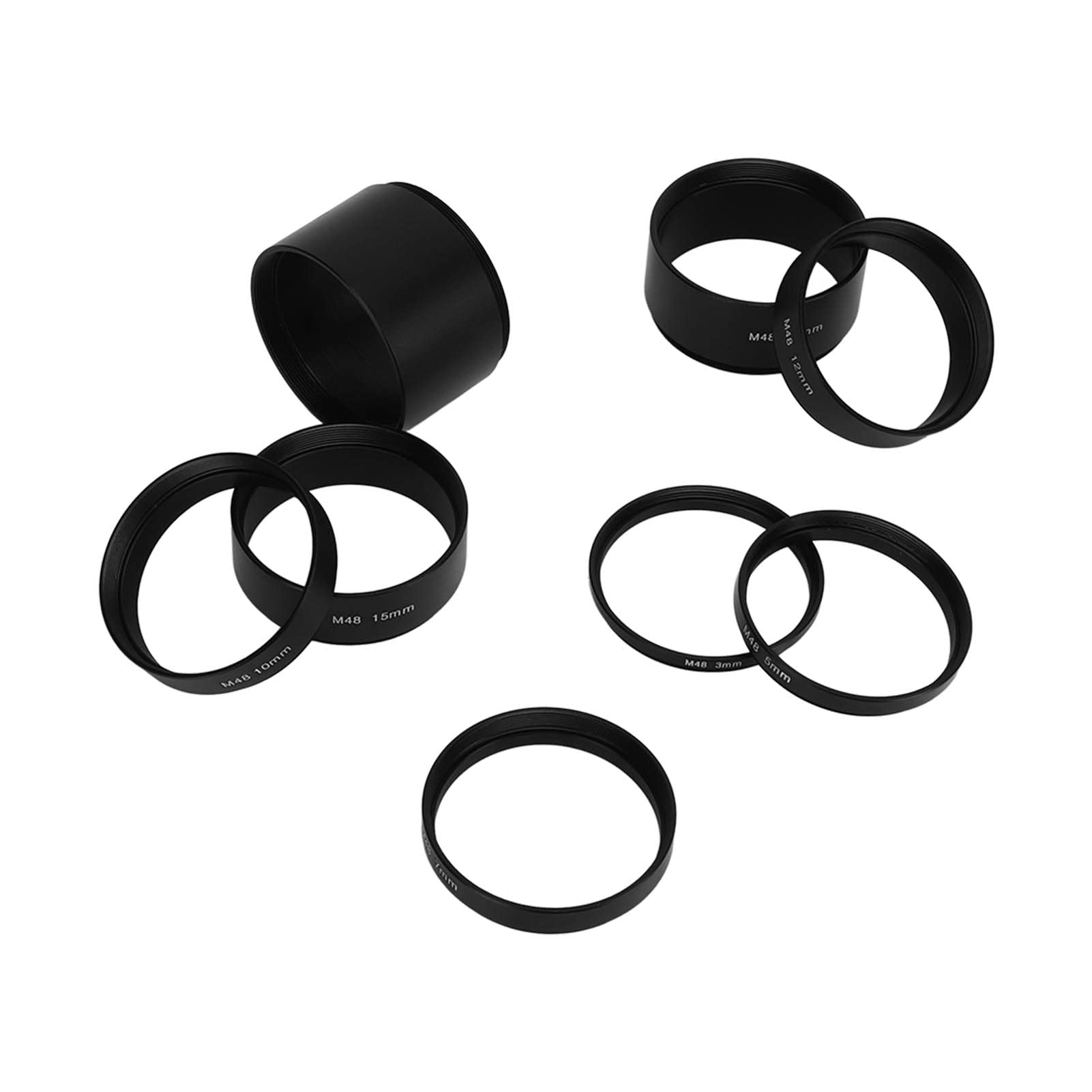 Set di Tubi di Prolunga per Telescopio, 8 Pezzi M48X0,75 Kit di Tubi di Prolunga per Lunghezza Filettatura 3 5 7 10 12 15 20 30 Mm Anello di Prolunga per Fotografia con Telescopio