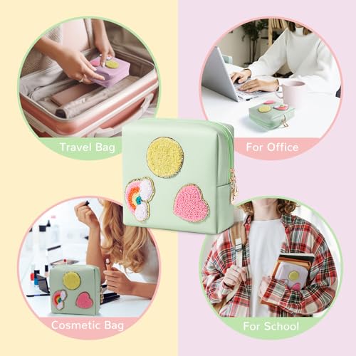 Image of Period Bag for Teen Girls Shark Week Pouch Portable Sanitary Pad Bags for Period Teen Period Pads Pouch for Panty Liners, Tampons, Menstrual Cup - Pink