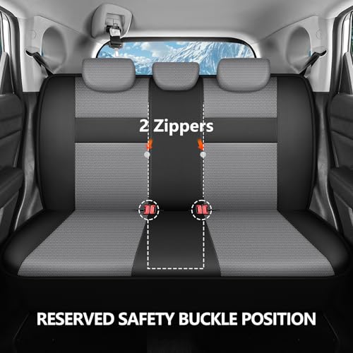 Image of HChengkikz Car Seat Covers, Air Mesh, Breathable (Black + Gray)