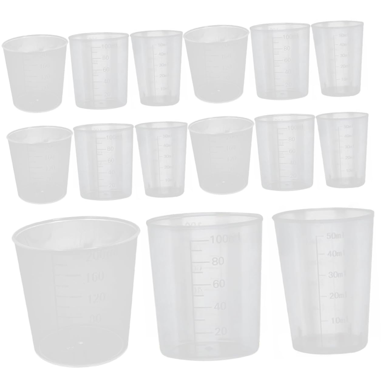 Tasse à Mesurer Transparente Pp 50 Pièces 50ml 100ml 200 Ml