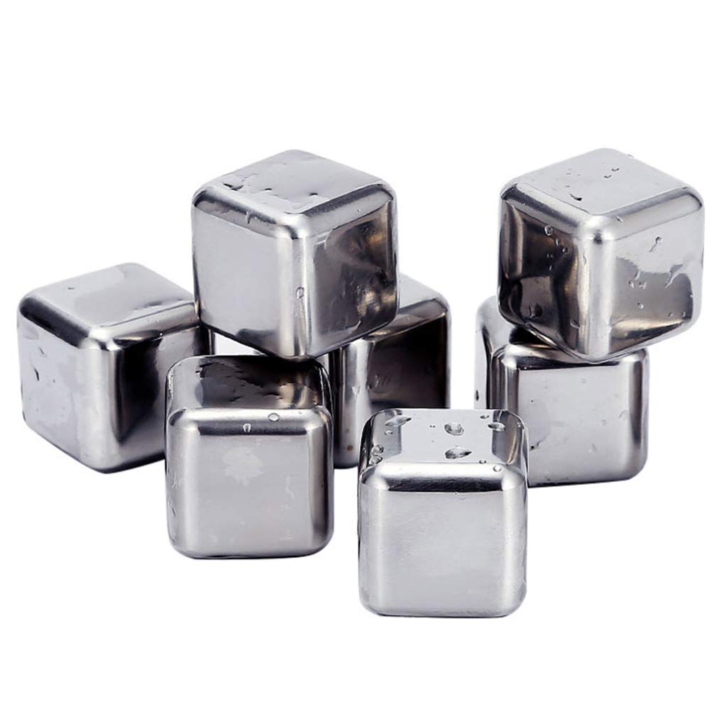 4 Pcs Square Ice Cubes Ice Stones Stainless Steel Ice Cubes
