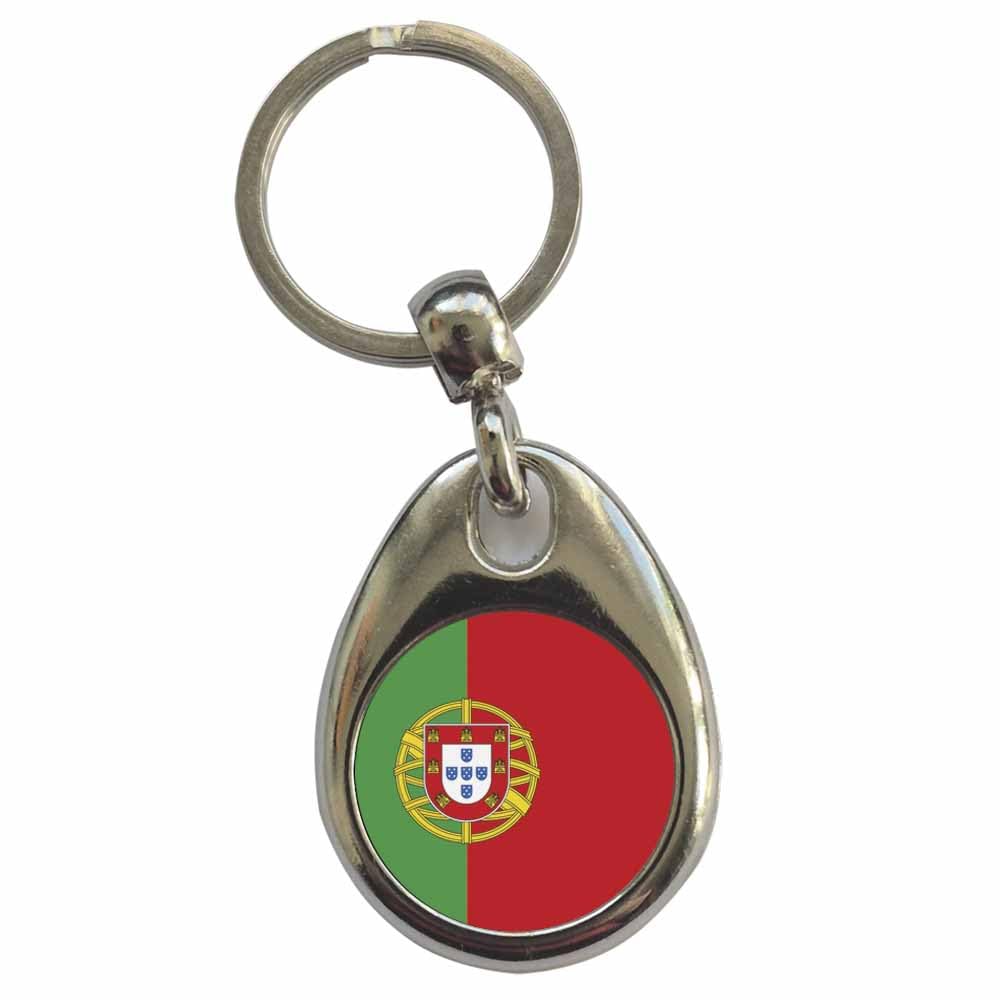 Ozorath Portugal Portuguese Nation Flag Keyring Keychain with Split Ring Attachment and Metal Key Fob