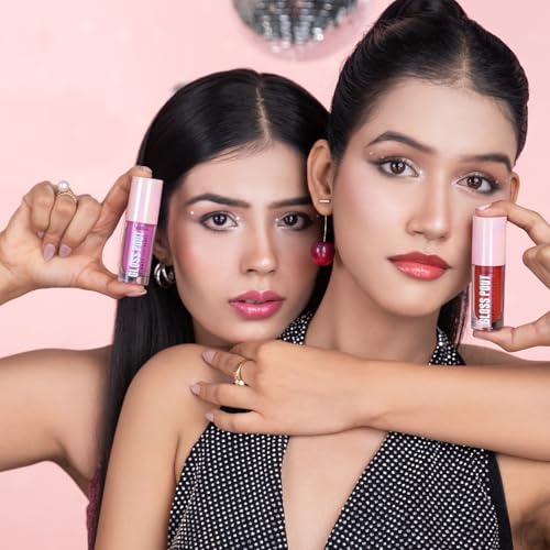 Image of Glam21 Gloss Pout Shimmer Lip Gloss| High Shine |Glossy Finish |Soft & Hydrating Lips | Non-sticky texture | Lightweight | Glass-like shine | Bare Nude-Nude| 7gm