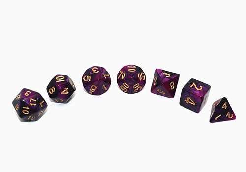 Miniatura 2 de Juego de 7 dados DND para Dungeon and Dragons MTG D&D D20 D12 D10 D8 D6 D4