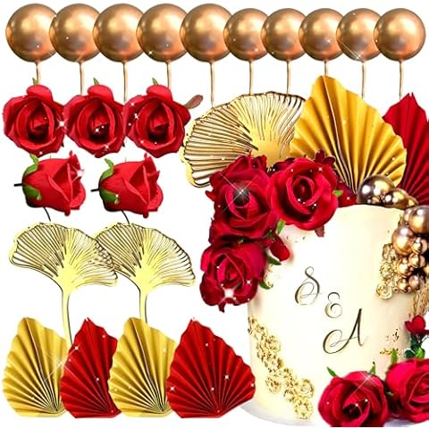 JeVenis Red Rose Cake Decoration Cover