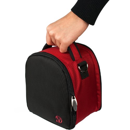 Laurel Red Quality Nylon Shoulder Carrying Bag Case With Pockets For Sigma Dp1S Dp1X Dp2 Dp2S Dp2X Sd1 Sd15 Point And Shoot Digital Camera #TOP1