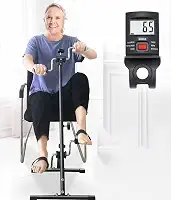 Mini Bicicleta Ergométrica com Monitor, Pedal Exercitador para Idosos - Treino Seguro para Pernas, Braços e Joelhos em Casa, Altura Ajustável, Ideal para Fitness de Idosos e Reabilitação em Domicílio