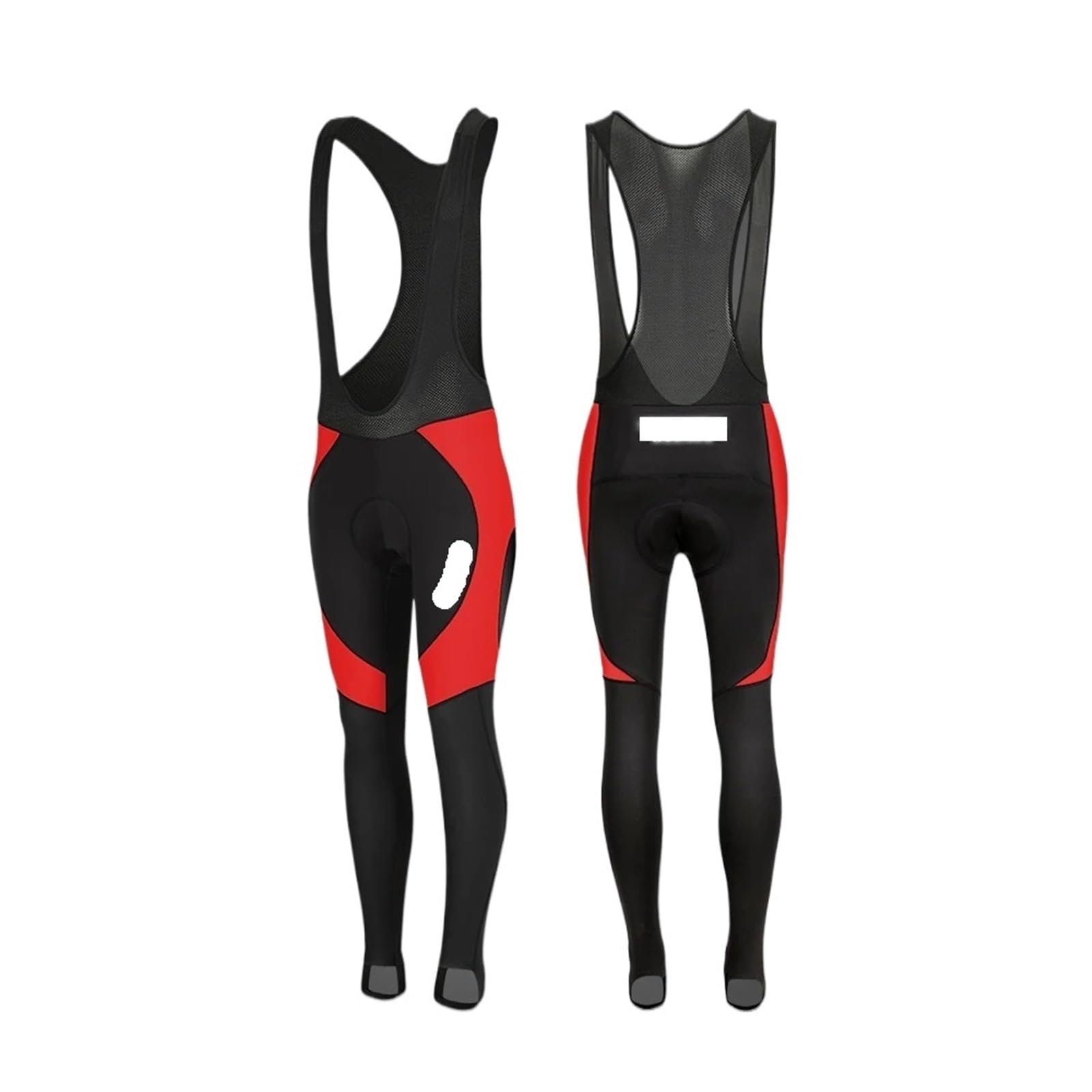 Culote Con Tirantes 2 uds forro polar de invierno medias con tirantes de ciclismo almohadilla térmica pantalones con tirantes de ciclismo bicicleta de carretera pantalones de carreras reflectantes(Red