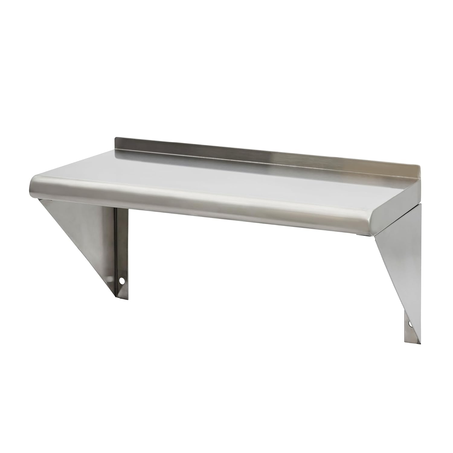 Pearington NSF-Certified Stainless Steel Wall Mount Storage Shelf with 1" Backsplash, Commercial Stainless Steel Wall Shelf for Kitchens and Garages, 12" x 24", Silver