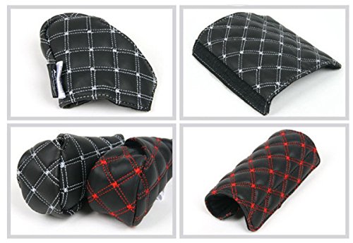 Fochutech Auto Car Handbrake Gear Shift Cover Handle Hand Break Protect Accessories Case Sleeve Universal Stick Anti-Slip Sports Automotive (1 Set White) #TOP2